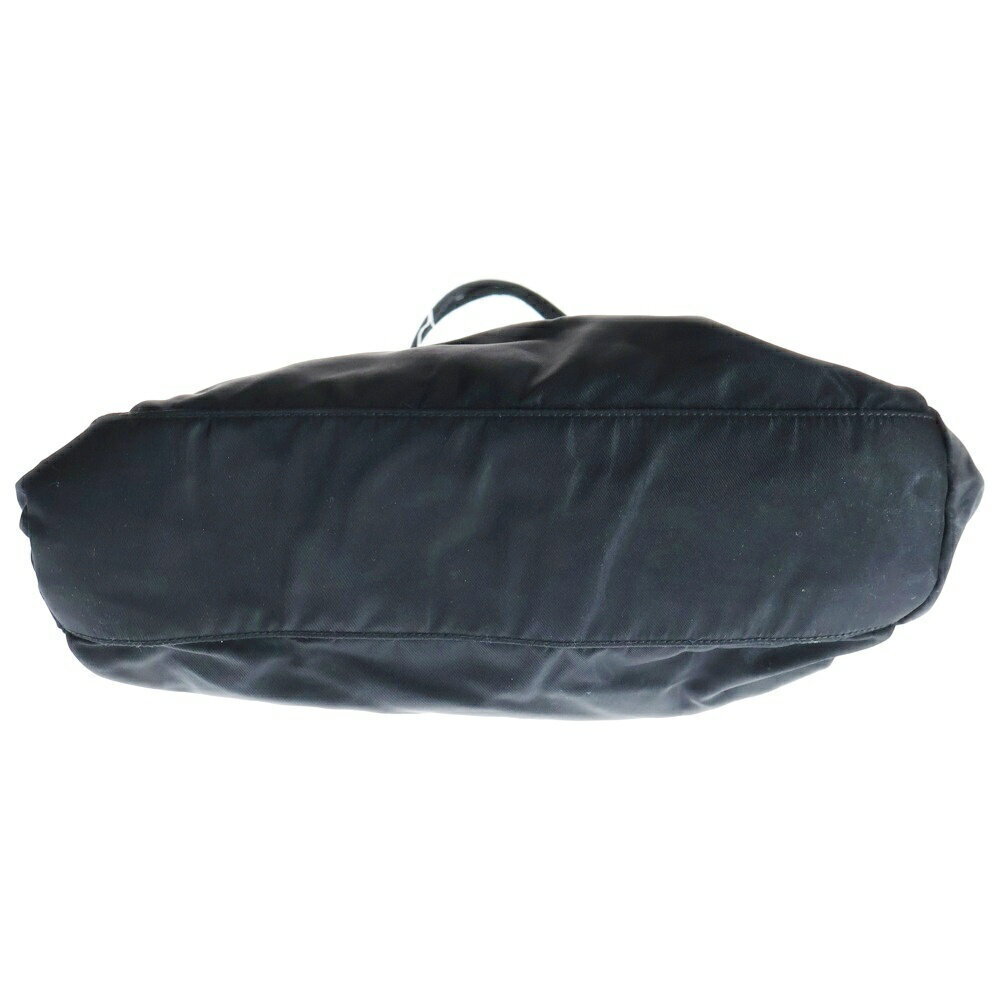 Prada Triangle Tessuto Logo Black Nylon Handbag - Picture 5 of 6